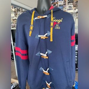 AUTHENTIC Men’s Coogi red yellow and navy blue hoodie size XL